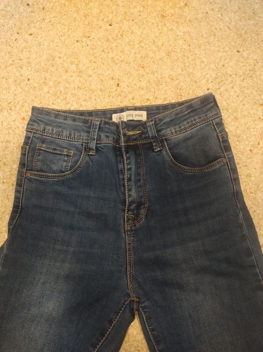 Jeansy rurki skinny dopasowane z wysokim stanem basic klasyczne przyle