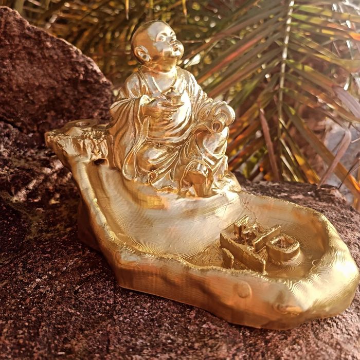 Buda Dourado Queimador de Incenso