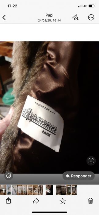 Casaco de peles castanho