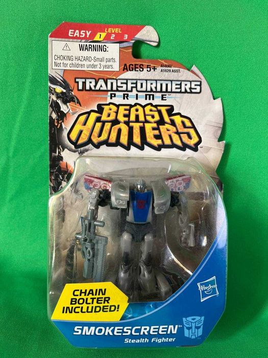 Optimus Prime  Smokescreen  Airachnid  Vehicon  Hyperspeed Wheeljack  Predaking Bulkhed Soundwave   Bumblebee Smokescreen Knock Out   Fallback -Hasbro