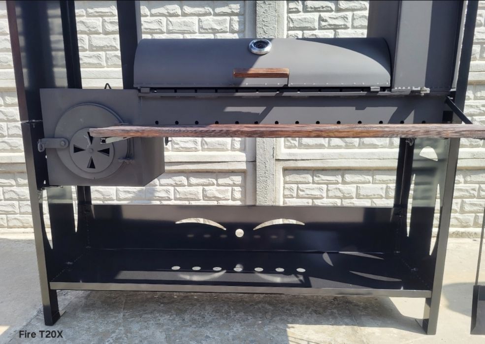 • 4мм! ПОСИЛЕНИЙ Мангал 4в1 з Дахом/Кришею, Коптильня та Піч Під Казан