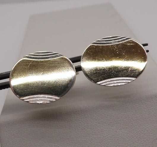 Srebrne dwukolorowe spinki FRONTGOLD