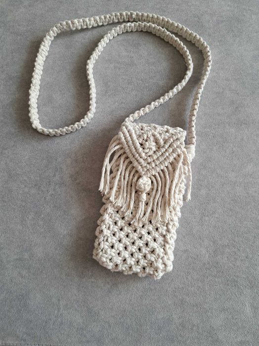 Torebka z makramy/ Etui na telefon
