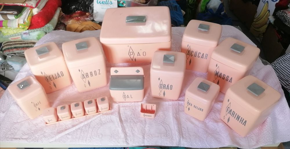 Conjunto vintage de caixas cozinha