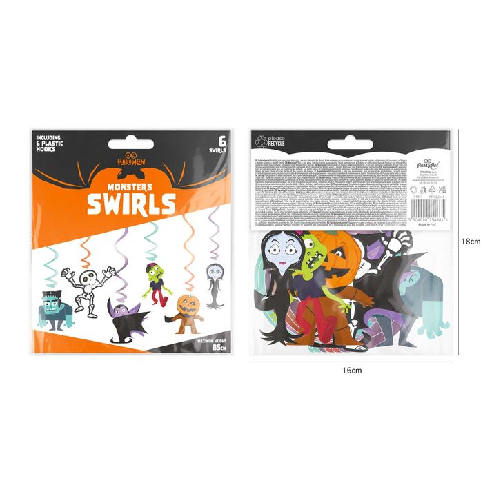 Dekoracja ŚWIDERKI "HALLOWEEN MONSTERS" 1opak./6szt.