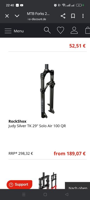 Rockshox Judy Silver 100mm