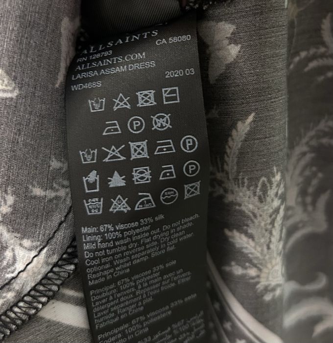 AllSaints Larisa Ass jedwabna sukienka boho