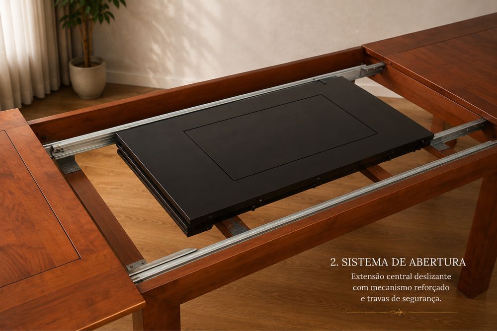 Mesa Jantar Madeira Macica Extensivel ate 3mt