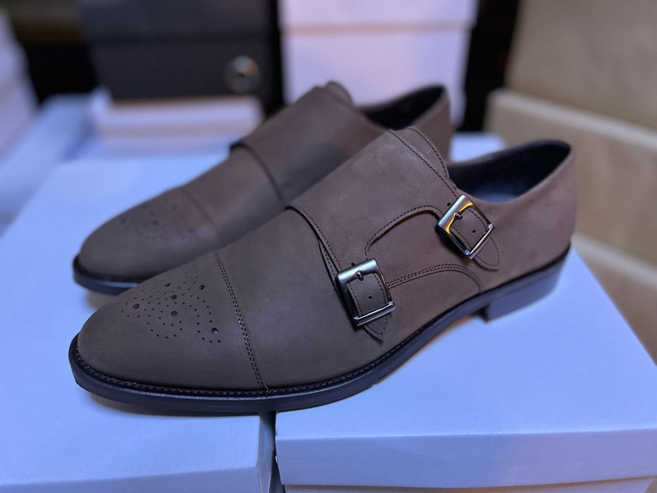 Sapato homem nobuk camel/castanho e pele camel