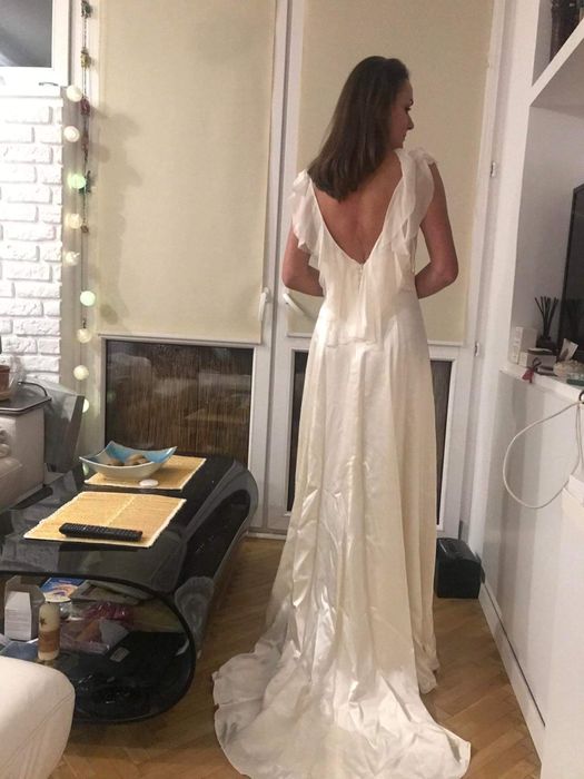 Suknia ślubna jedwabna Polska projektantka ***Okazja***