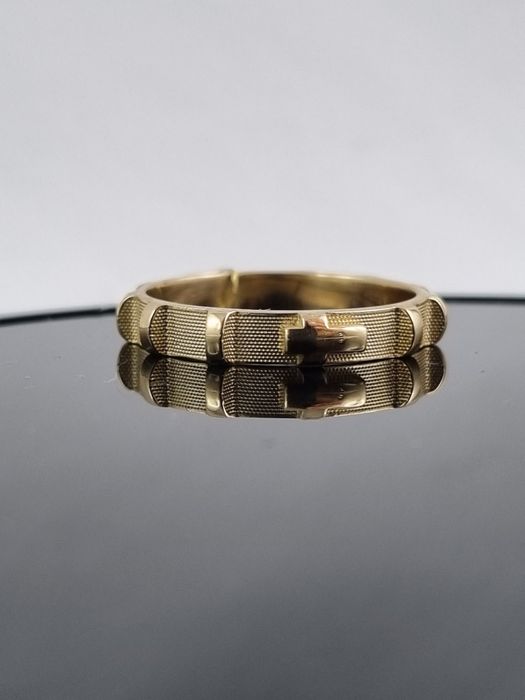 Złoty nowy pierścionek różaniec obrączka Au.585