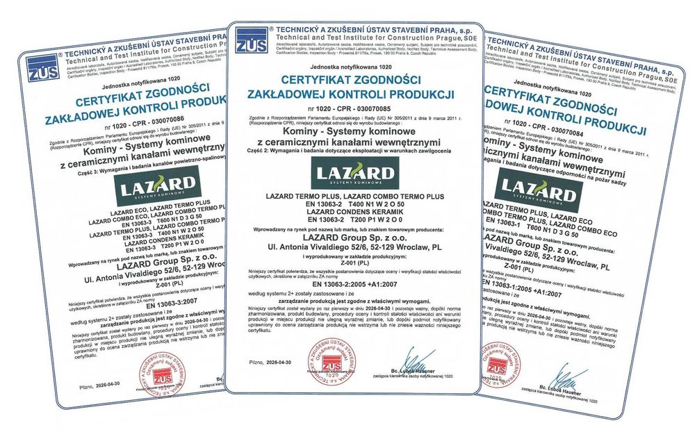 System kominowy LAZARD TERMO PLUS SW fi200 8m + 1 wentylacja do kominka, pelletu certyfikowany ceramiczny ocieplony kompletny komin systemowy