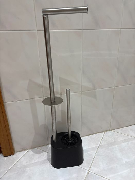 Suporte rolo papel e escova piaçaba