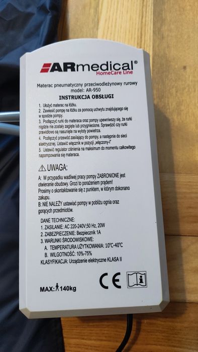 Materac przeciwodleżynowy ARmedical AR-950 nowy