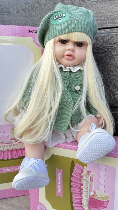 Гумова інтерактивна лялька ,реборн,кукла функціональна ,52 см