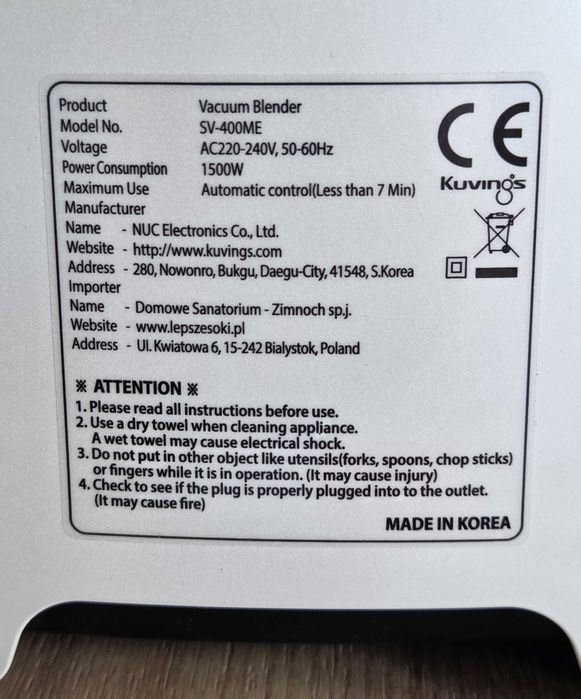 Vacuum Blender Kuvings