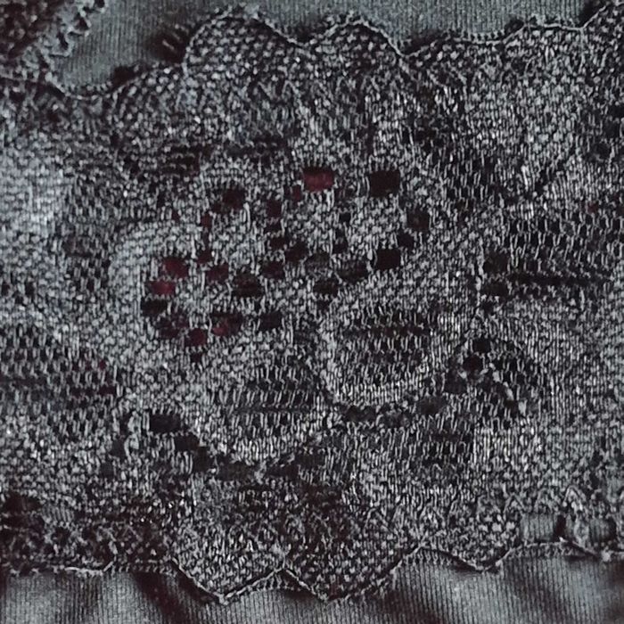 Czarne bawełniane koronkowe stringi, rozmiar XL