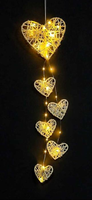 Corações com luz decoração