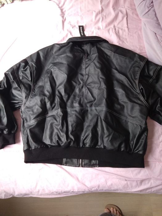 Casaco Bomber Oversized Preto Cabedal Vegan NOVO
