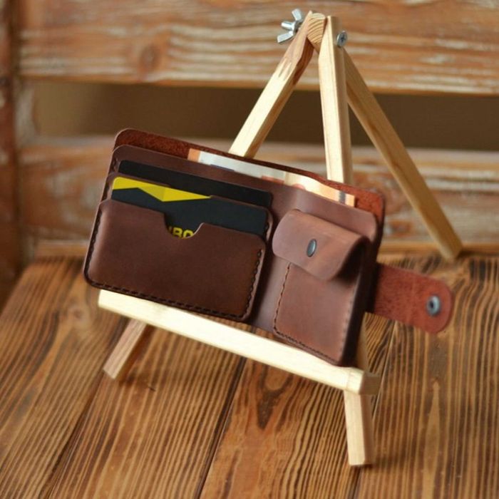 Prezent dla hodowcy gołębi Portfel męski skórzany  z grawerem handmade