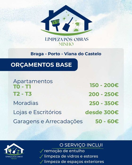 Limpeza Pós-obras - Minho