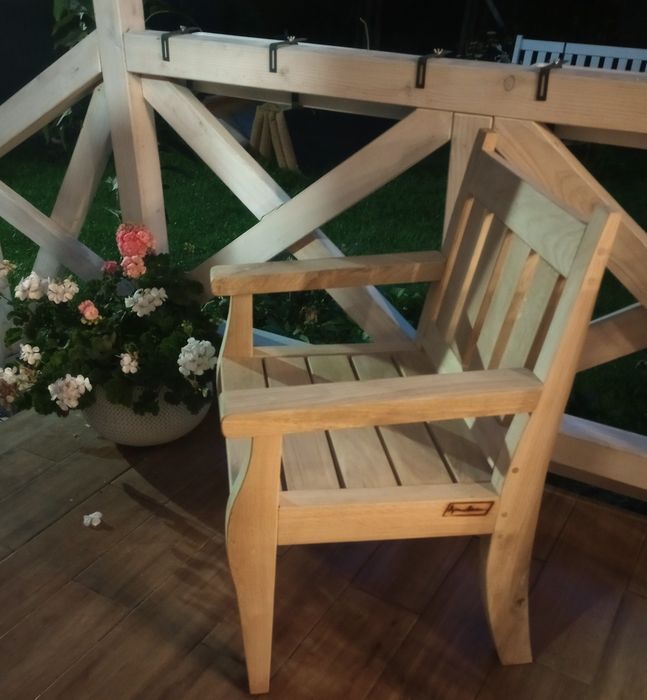 Fotel dębowy ogrodowy na taras