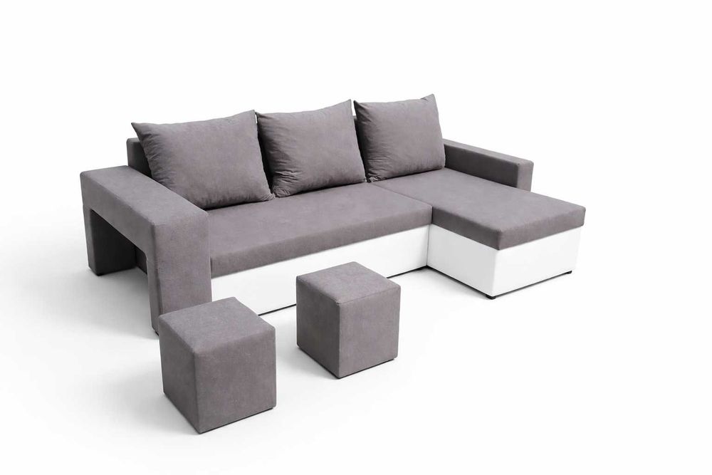 Narożnik GRAND z pufami | Uniwersalne strony | Dowolna kolorystyka