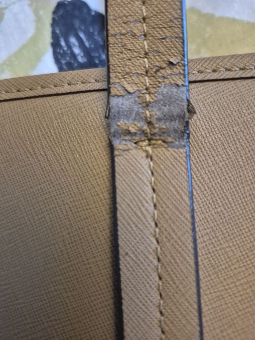 Duża torba shopper bag beżowa camel skóra wittchen