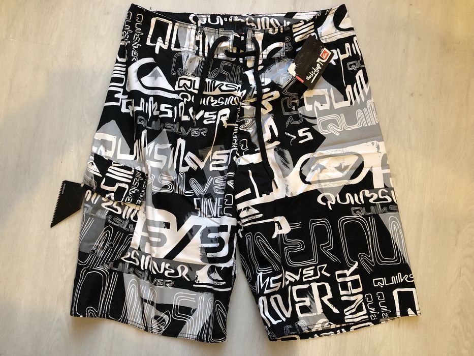 Calções de Banho Quiksilver Branco e Cinza 32 (NOVO)