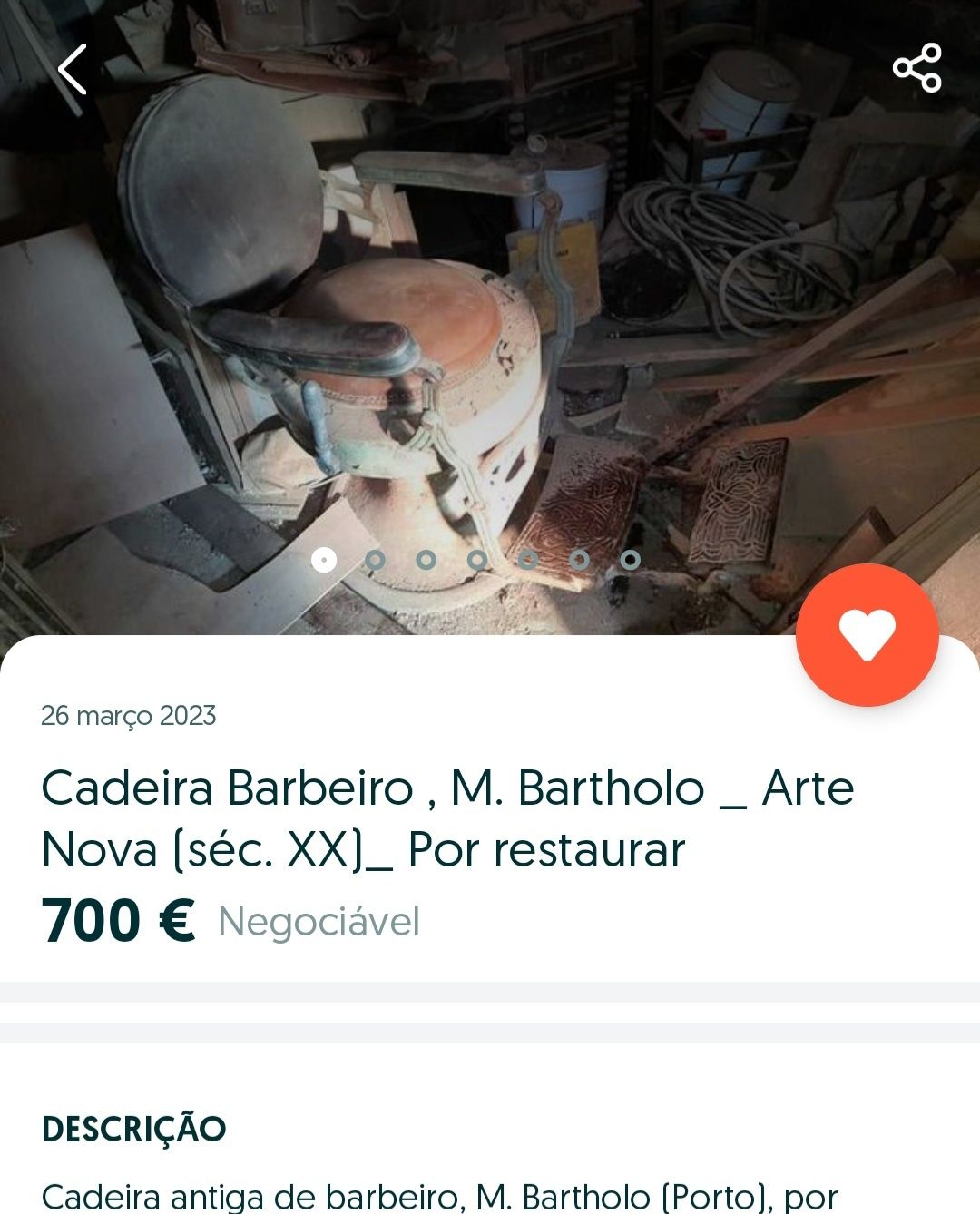 Cadeira De Barbeiro Para Restaurar