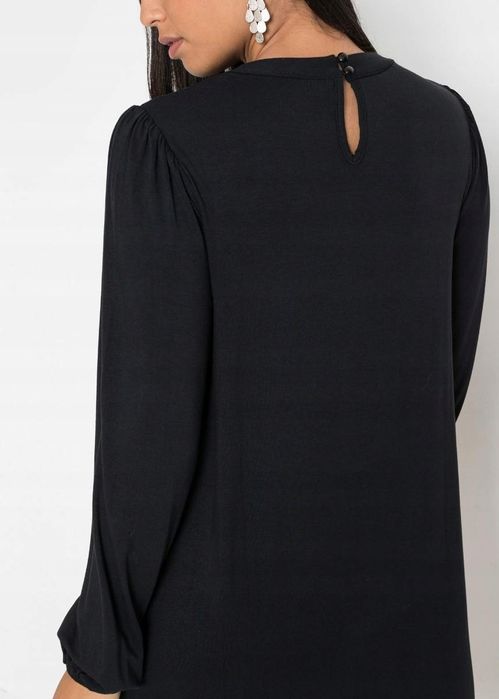 B.P.C czarna sukienka prosta z koronką ^36/38