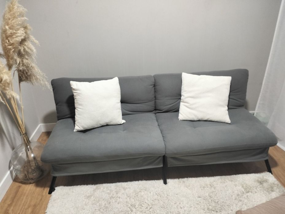 Sofá cama veludo cinza