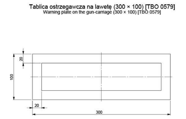 Tablica ostrzegawcza na lawetę (kpl. 2 szt.) 300x100