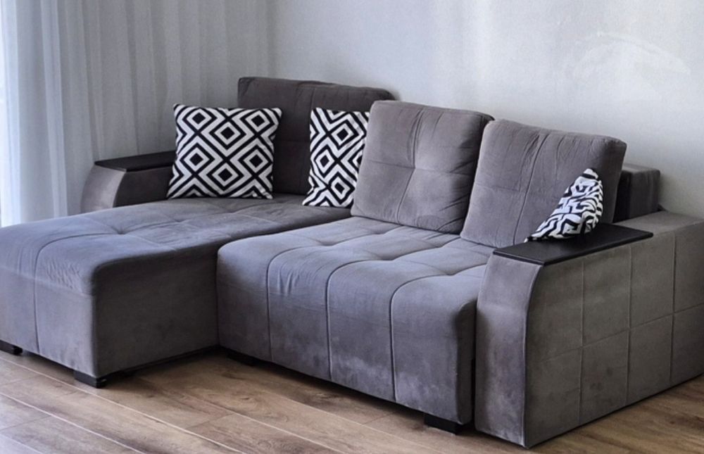 Диван розкладний велюр куток