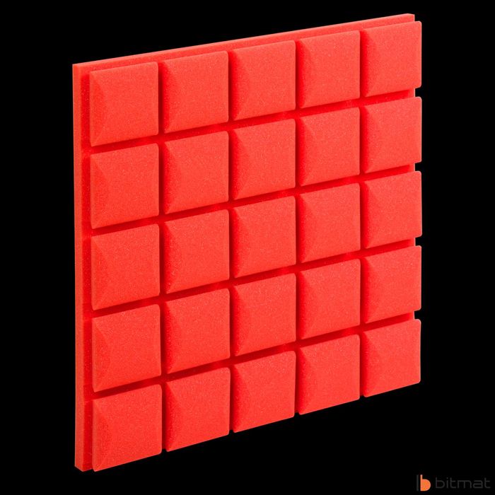 Pianka akustyczna wygłuszenie ściany czerwone panele wyciszające 16szt