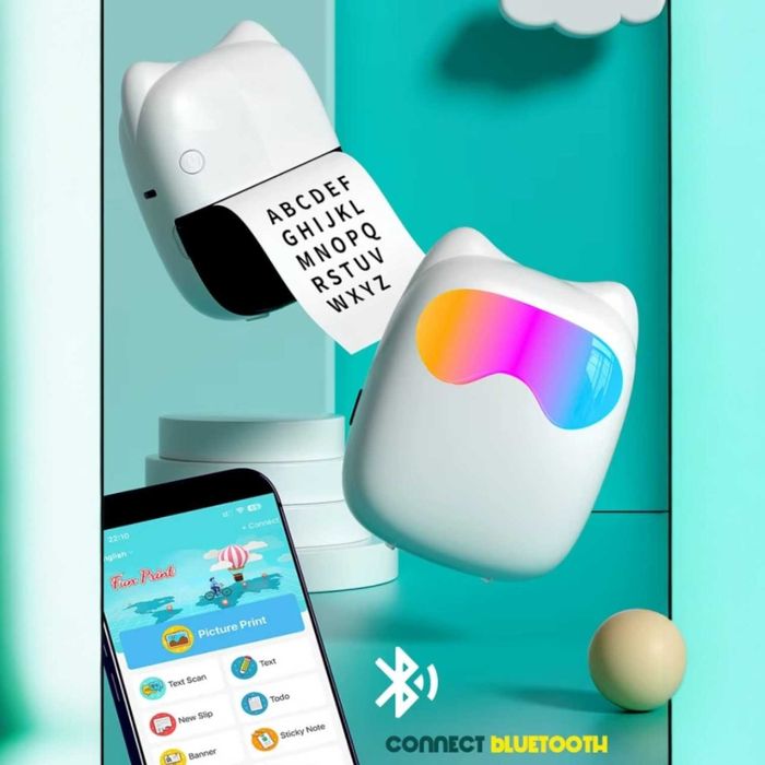 Дитячий термопринтер міні принтер для дітей безпроводний з підсвіткою