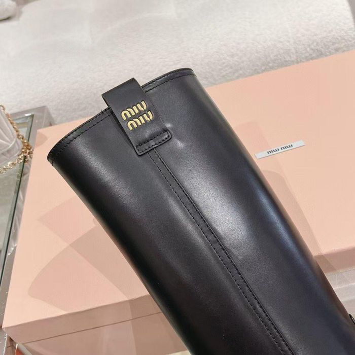 Kozaki Miu Miu black leather