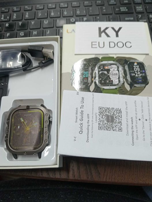 Smartwatch Laxasfit GT11 (H12)- PRETO -  Lanterna LED - NOVO