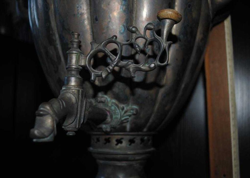 Самовар посеребренный антикварный коллекционный Царская Польша.