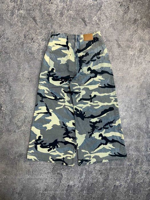 Штани джинсы камо camo голубые серые камуфляж baggy джинси штаны L