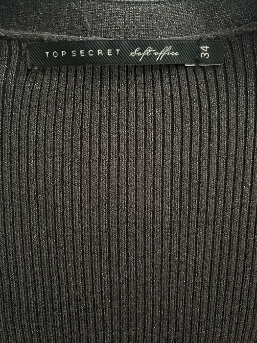Top secret grafitowy sweterek ze srebrną nitką rozmiar 34