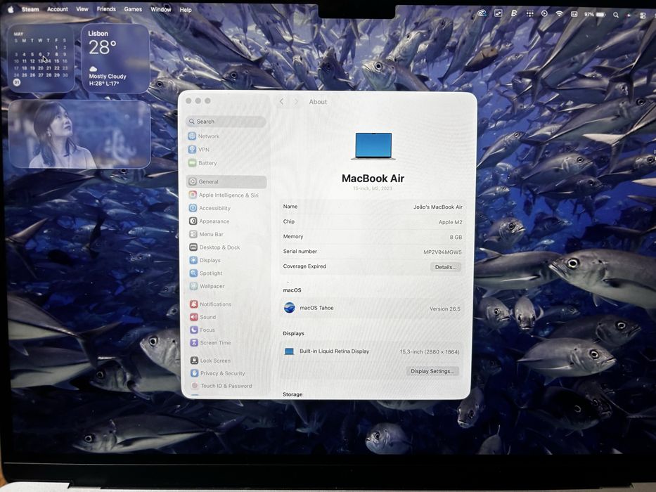 Macbook M2 256Gb 15 Polegadas