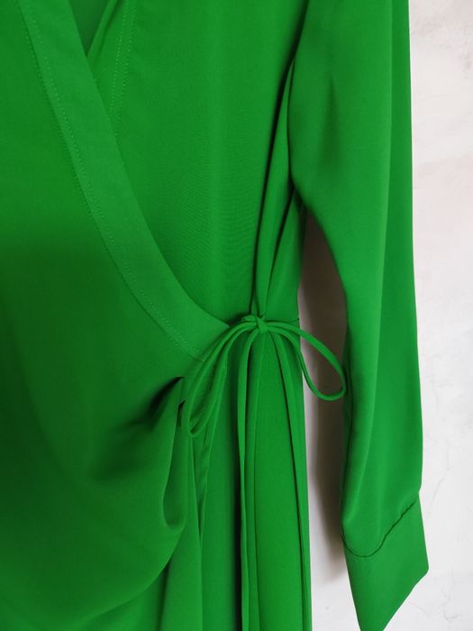 Butelkowa zieleń sukienka maxi mango S długa szykowna Glamour instagir