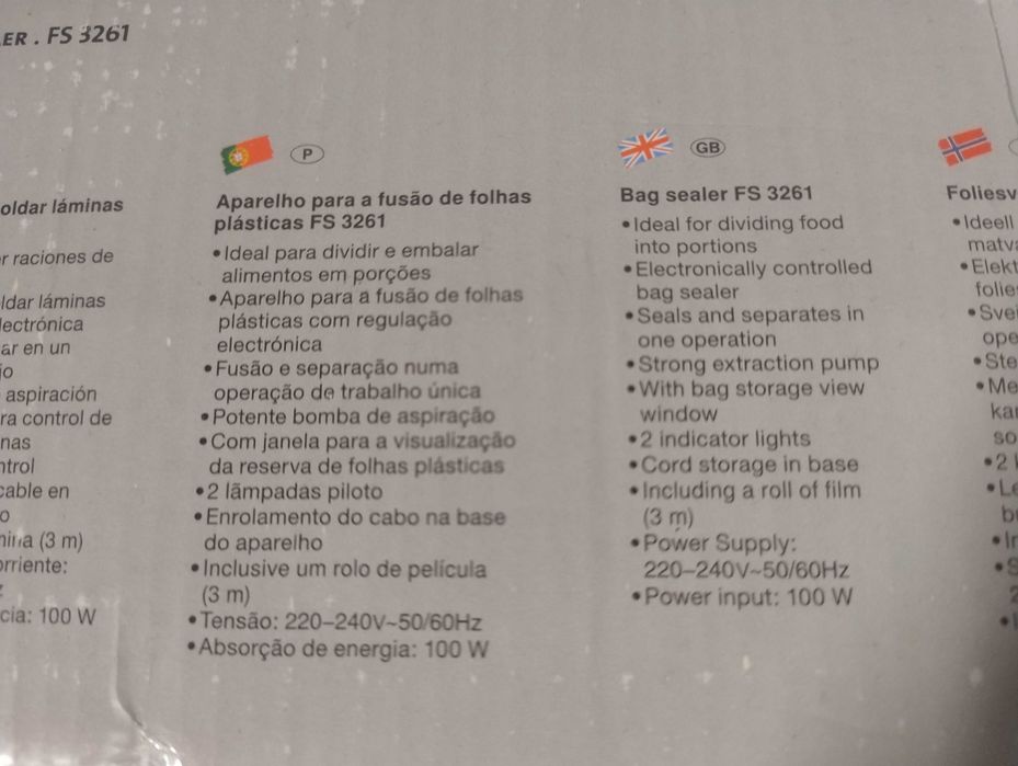 Embalador a vácuo novo