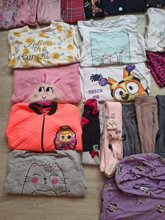 Mega paka ubranka dziewczynka zima dresy legginsy ocieplane bluzy skye