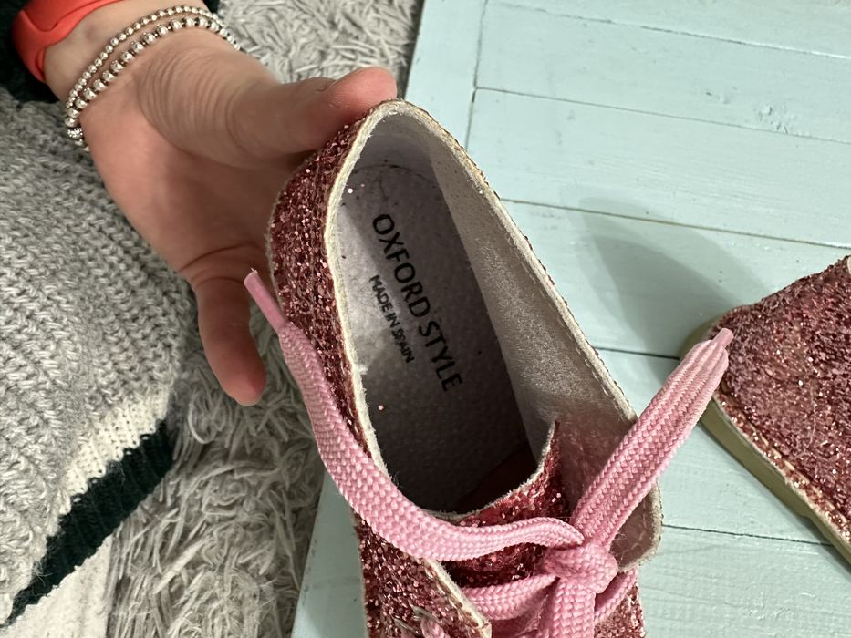 Черевички з глітером, шкіра