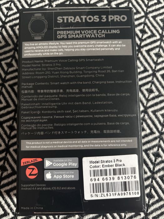 Smart Watch Zeblaze Stratos 3 - Pro.