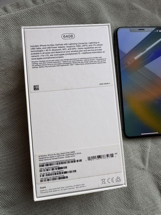 Iphone xs max space gray 64 gb