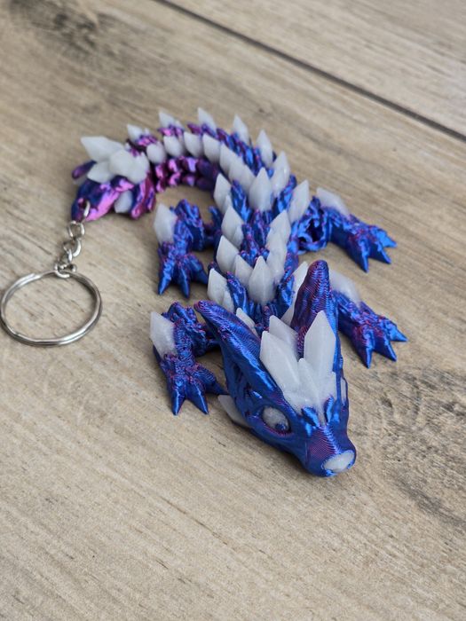 Brelok Wolf DragonCrystal 16cm - Ruchomy Brelok Świecący w Nocy - Druk