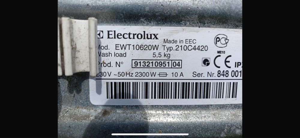EWT10620W Pralka Electrolux